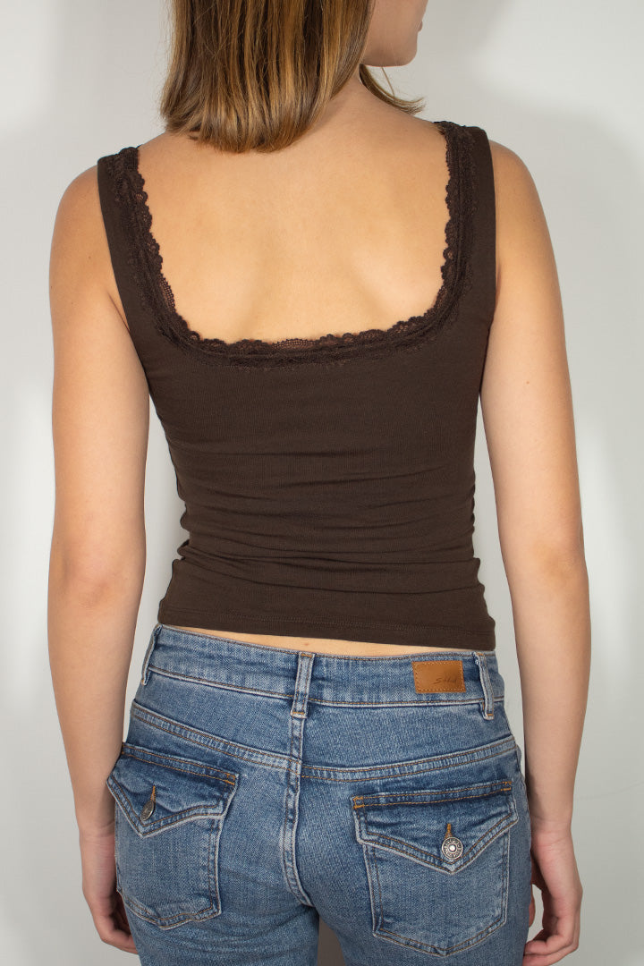 Subdued Exclusive - Square neckline top with lace
