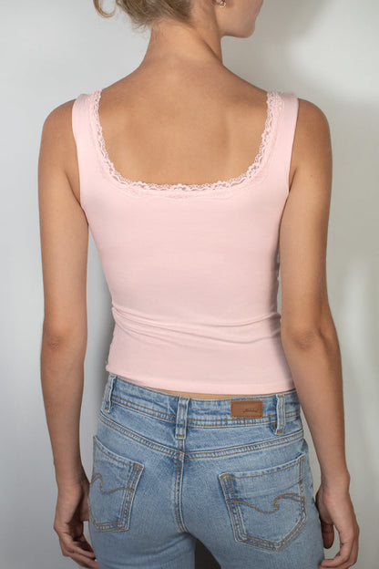 Subdued Exclusive - Square neckline top with lace