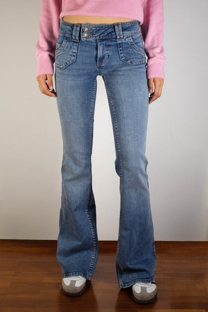 Subdued Essential - Double-button flared jeans