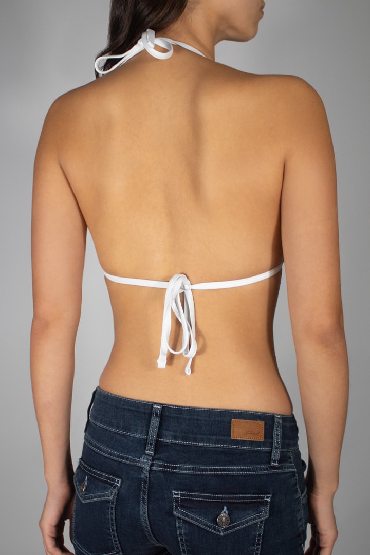 Subdued Top Pick - Triangle bikini top with beaded flower detail