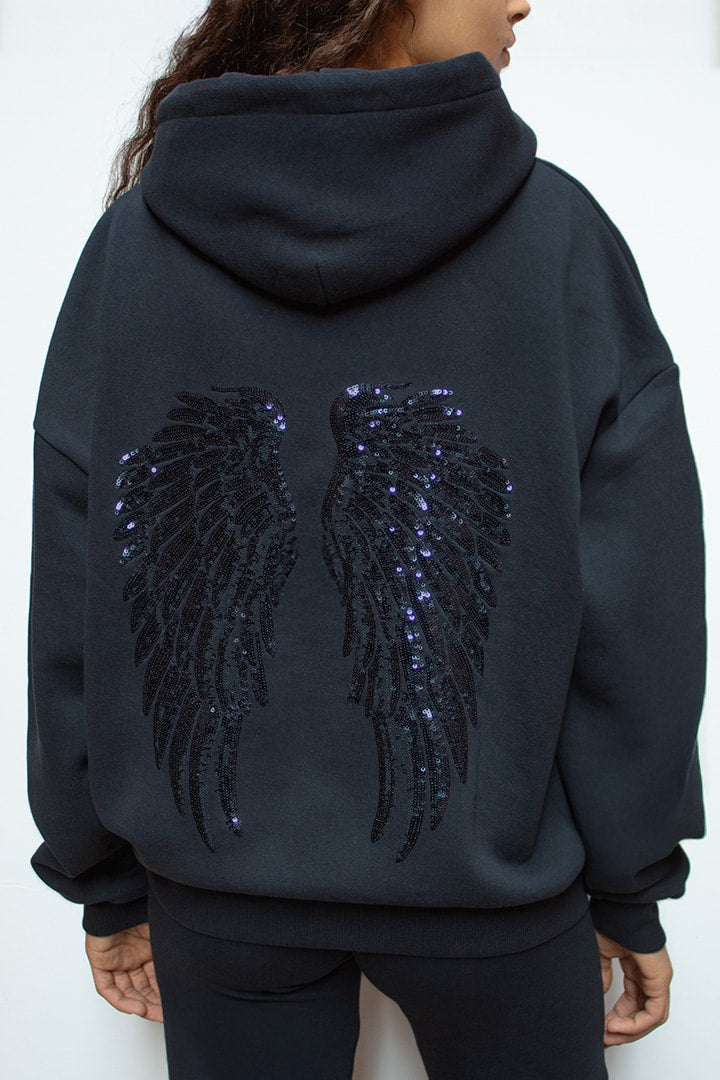 Subdued Essential - Wings sequin hoodie