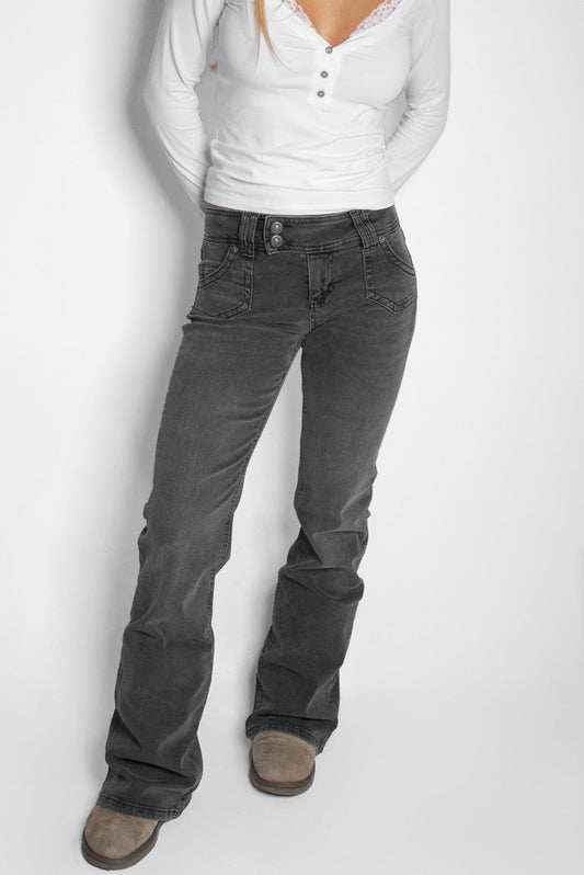 Subdued Signature - Double button flared jeans