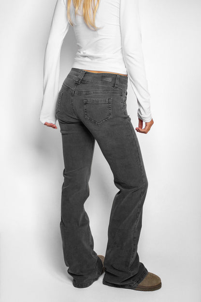 Subdued Signature - Double button flared jeans