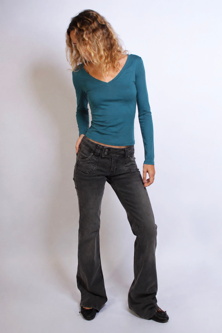 Subdued Signature - Double button flared jeans