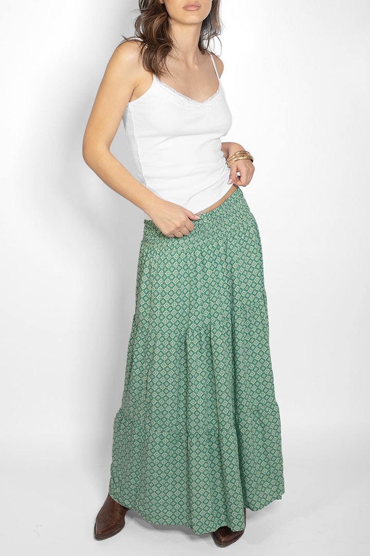 Subdued Classic - Long ruffled skirt