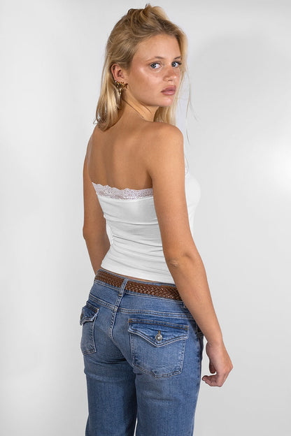 Subdued Signature - Bandeau top with lace