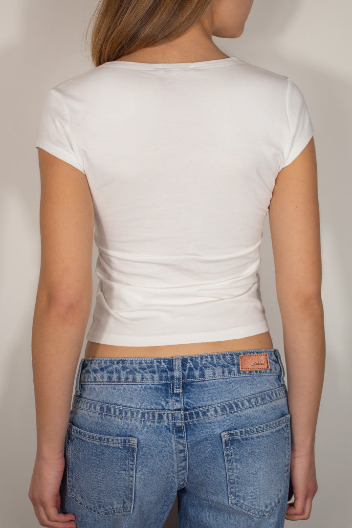Subdued Discount - Cross-neck T-shirt