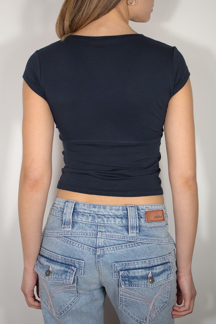 Subdued Discount - Cross-neck T-shirt