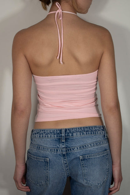 Subdued Trusted - Ruched Tie-Front Top