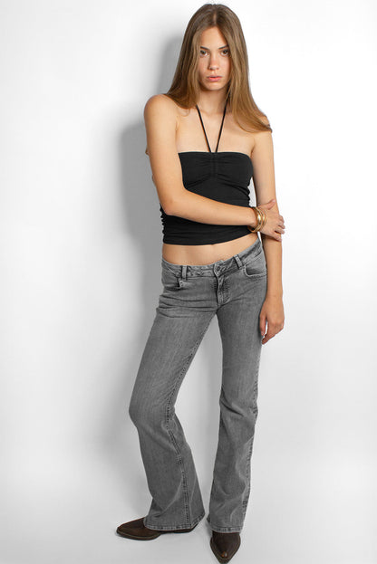 Subdued Trusted - Ruched Tie-Front Top