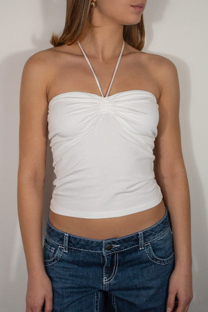 Subdued Trusted - Ruched Tie-Front Top