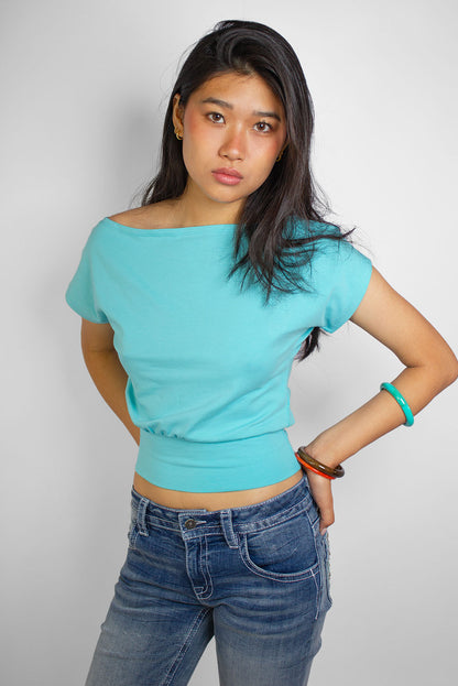 Subdued Great Value - Cropped boat neck T-shirt