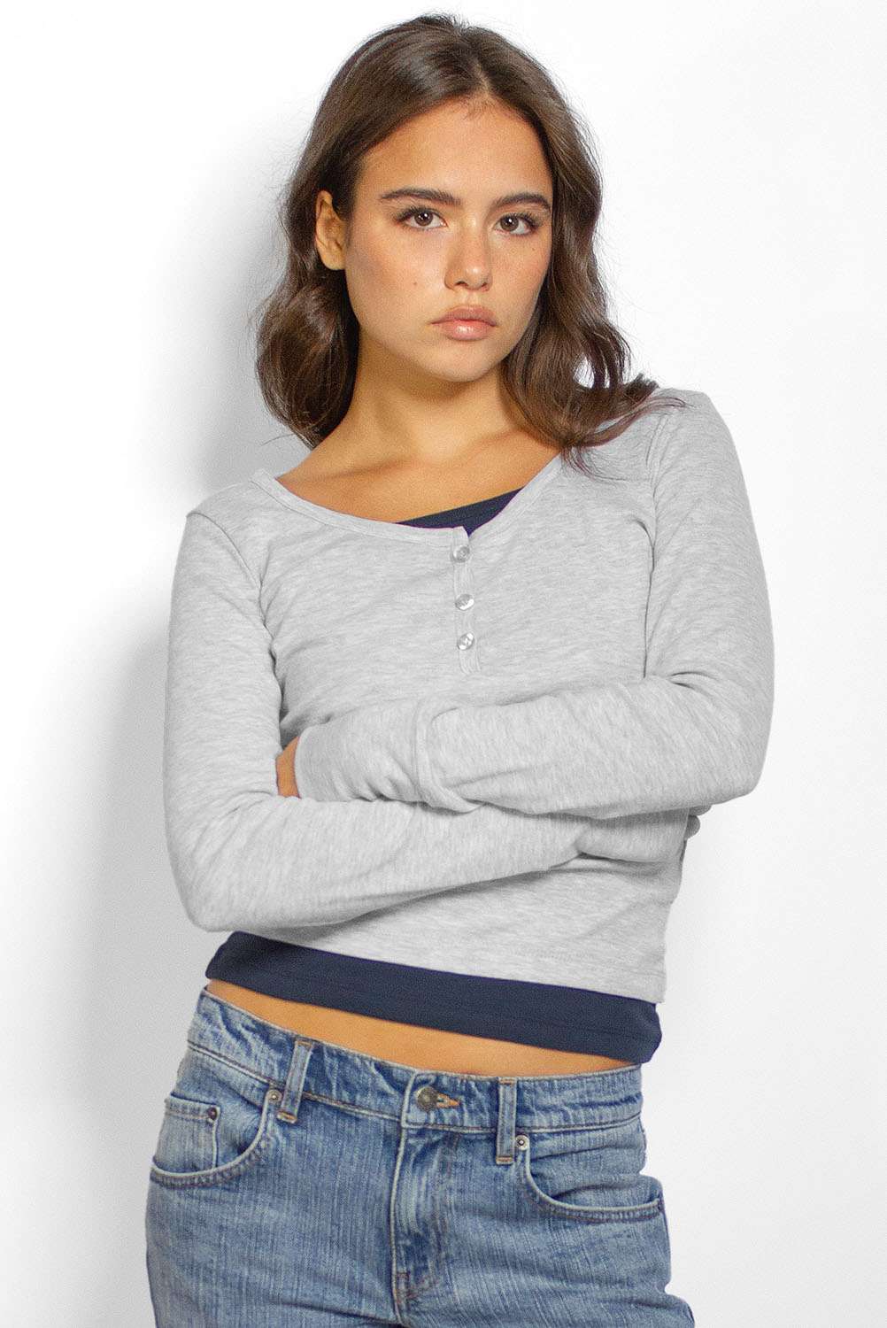 Subdued Sale - Henley long sleeve t-shirt