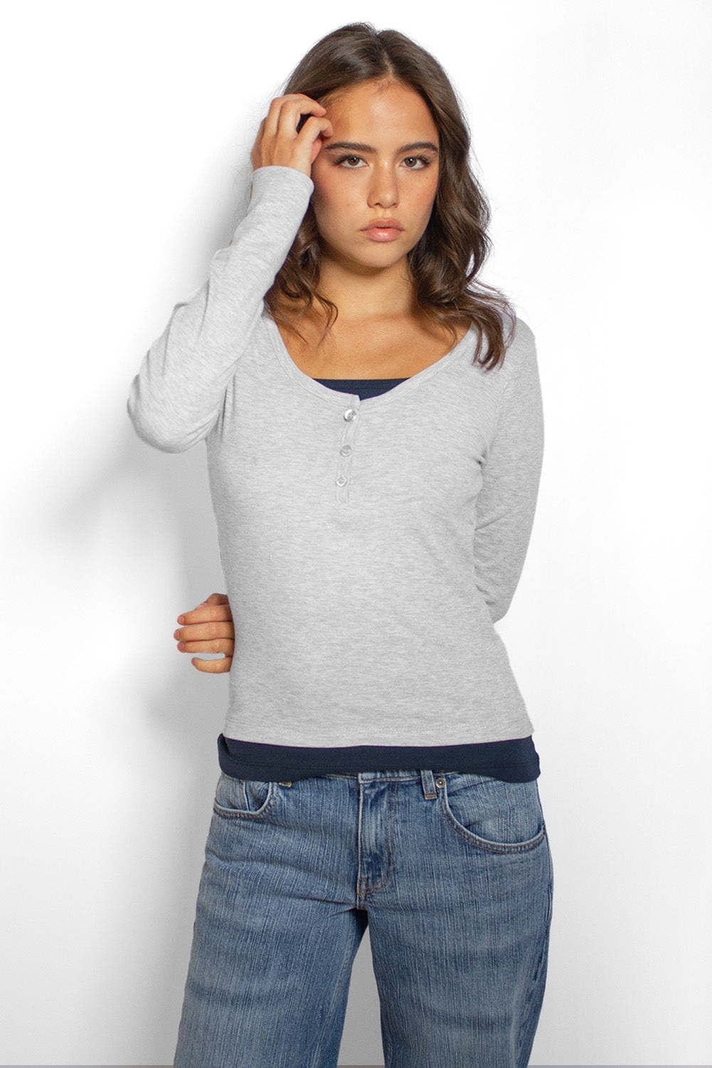 Subdued Sale - Henley long sleeve t-shirt