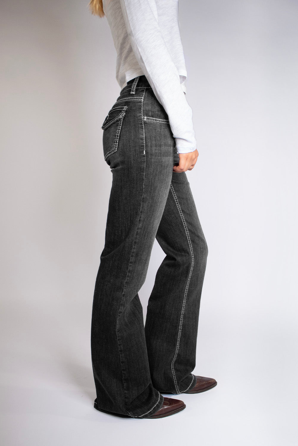 Subdued Popular - Low-Waist Flared Jeans