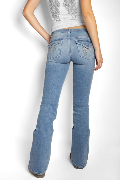 Subdued Smart Buy - Low-waist flared jeans with wings