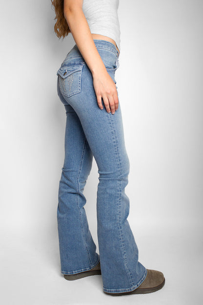 Subdued Smart Buy - Low-waist flared jeans with wings