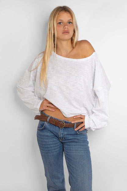 Subdued Signature - T-shirt with a boat neck