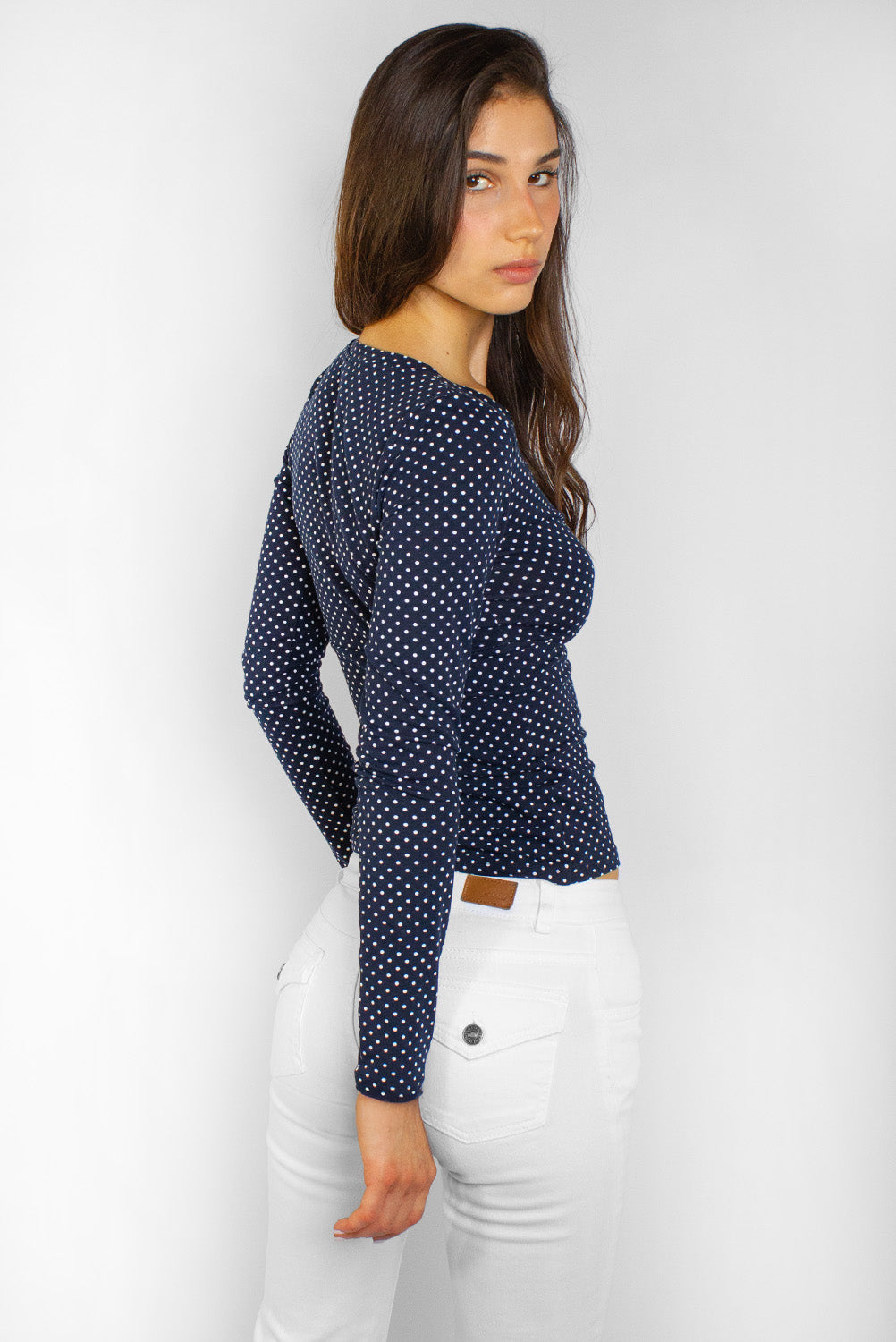 Subdued Best Price - Ruched v-neck long sleeve top