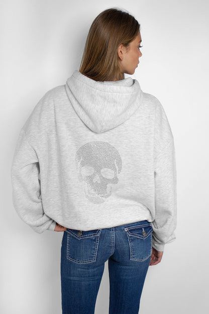 Subdued Hot Sale - Rhinestone skull hoodie