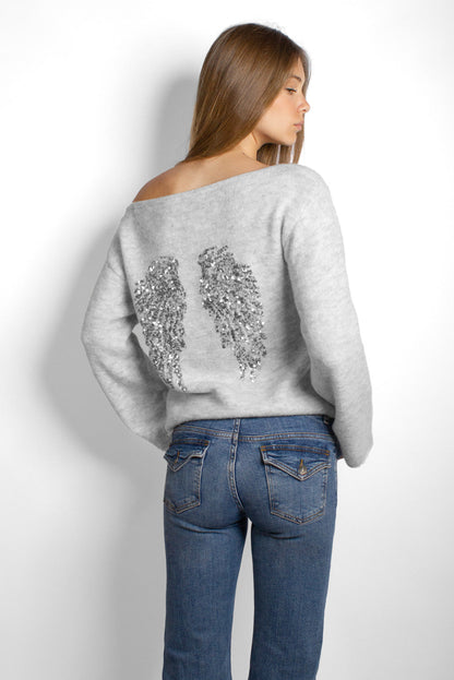 Subdued Customer Favorite - Wings sequin sweater