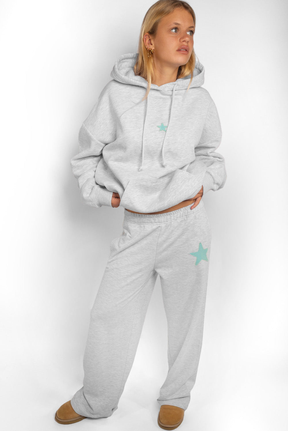 Subdued Quality - Wide-leg joggers with star patch