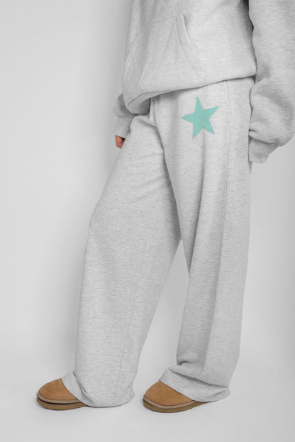 Subdued Quality - Wide-leg joggers with star patch