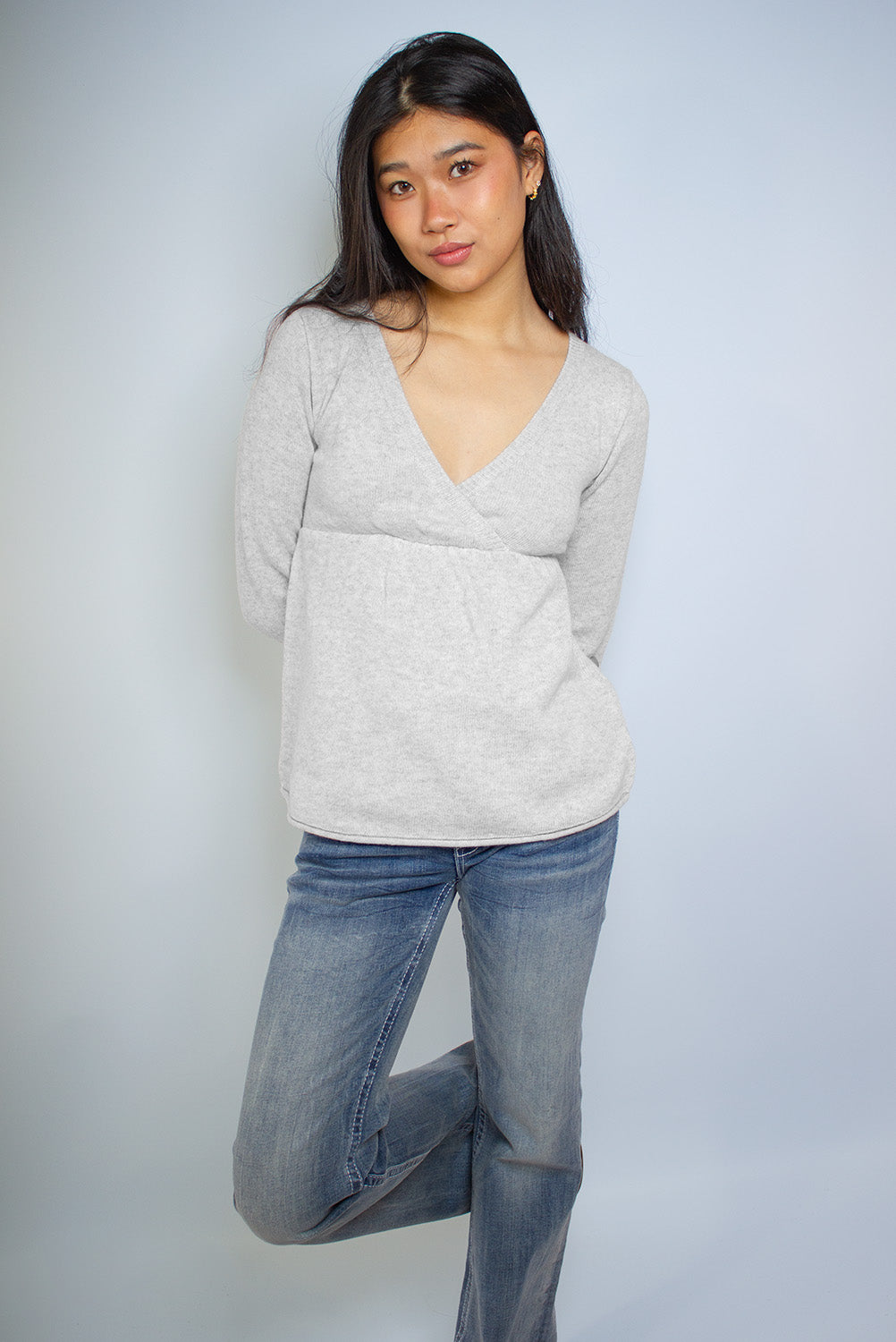 Subdued Trusted - Wrap front v-neck sweater
