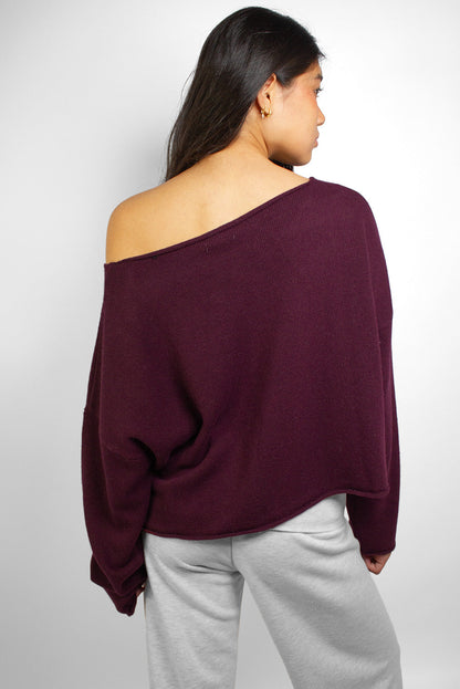 Subdued Discount - Off-shoulder knit sweater