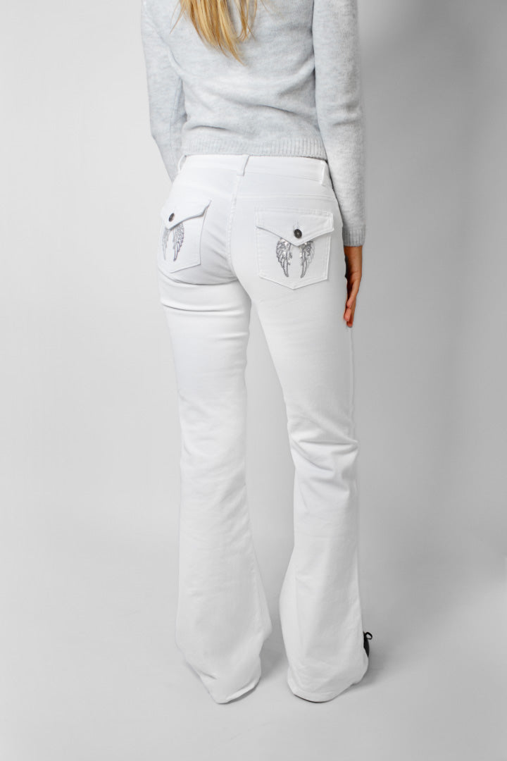Subdued Deals - Low-waist flared jeans with pockets with wings