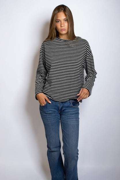 Subdued Trending - Striped crew-neck T-shirt